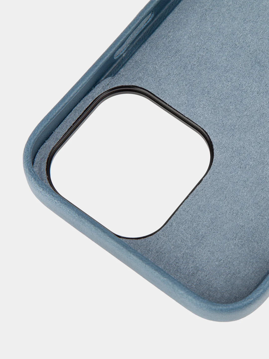 Синий чехол MagSafe для Apple iPhone 14 Pro Max кожаный BROSCORP из натуральной кожи защитный