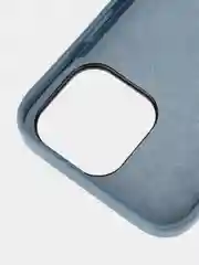 Синий чехол MagSafe для Apple iPhone 14 Pro Max кожаный BROSCORP из натуральной кожи защитный