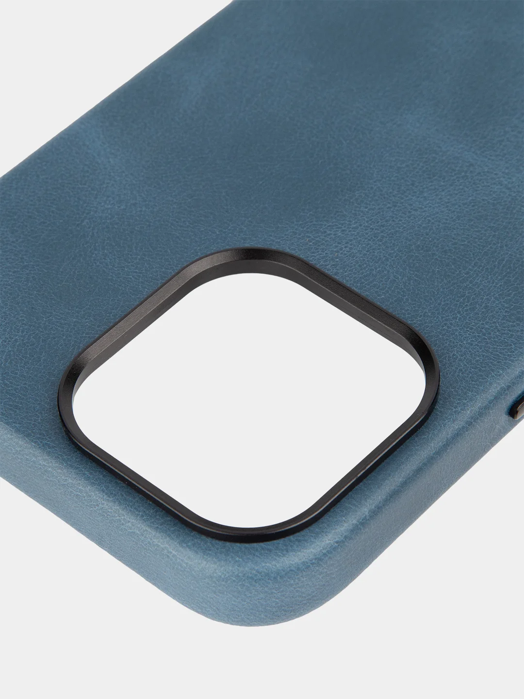 Синий чехол MagSafe для Apple iPhone 14 Pro Max кожаный BROSCORP из натуральной кожи защитный