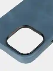 Синий чехол MagSafe для Apple iPhone 14 Pro Max кожаный BROSCORP из натуральной кожи защитный