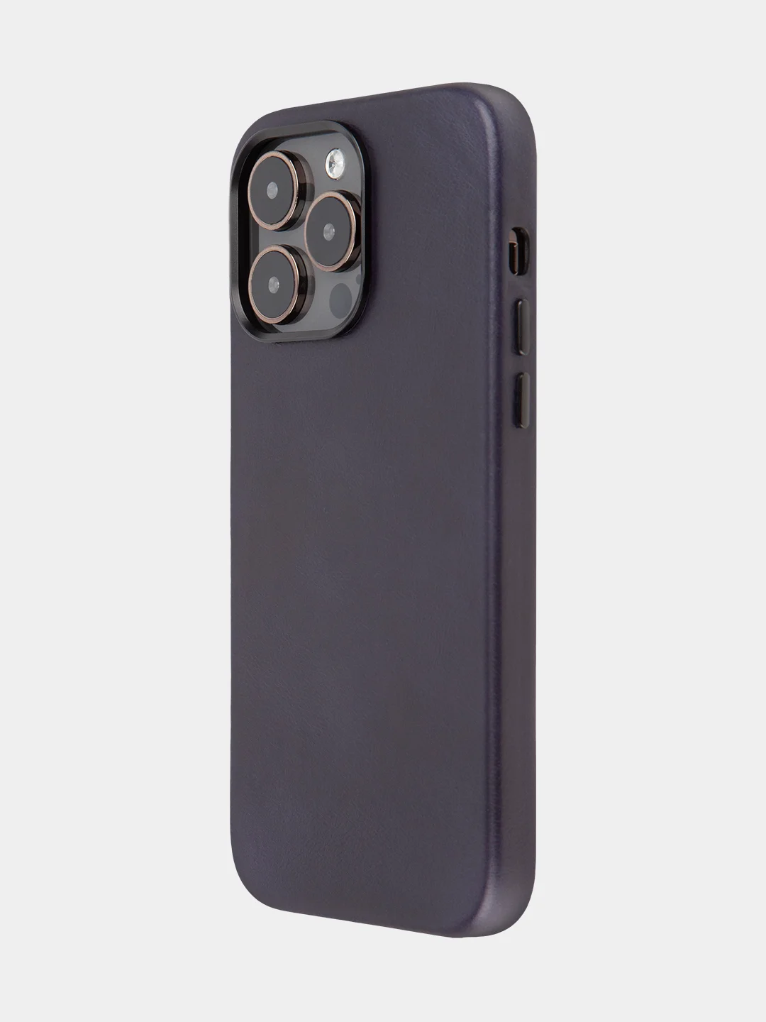 Синий чехол MagSafe для Apple iPhone 14 Pro Max кожаный BROSCORP из натуральной кожи защитный