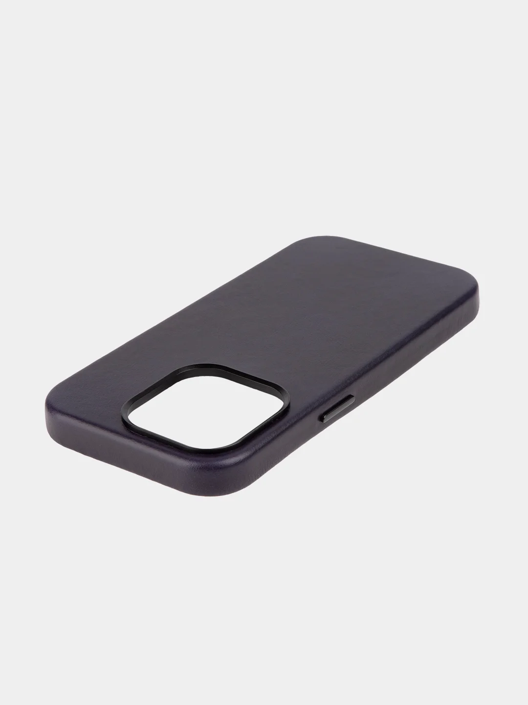 Черный чехол MagSafe для Apple iPhone 14 Pro кожаный BROSCORP из натуральной кожи с защитой камер