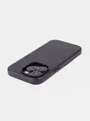 Черный чехол MagSafe для Apple iPhone 14 Pro кожаный BROSCORP из натуральной кожи с защитой камер