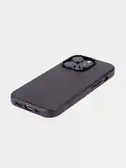 Черный чехол MagSafe для Apple iPhone 14 Pro кожаный BROSCORP из натуральной кожи с защитой камер
