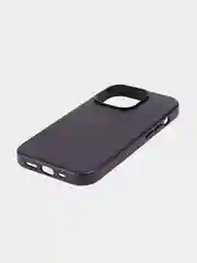 Черный чехол MagSafe для Apple iPhone 14 Pro кожаный BROSCORP из натуральной кожи с защитой камер