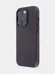 Черный чехол MagSafe для Apple iPhone 14 Pro кожаный BROSCORP из натуральной кожи с защитой камер