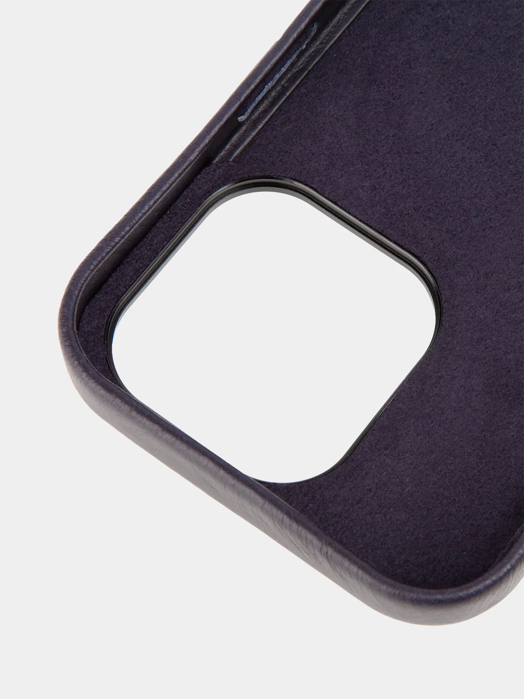 Черный чехол MagSafe для Apple iPhone 14 Pro кожаный BROSCORP из натуральной кожи с защитой камер