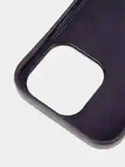 Черный чехол MagSafe для Apple iPhone 14 Pro кожаный BROSCORP из натуральной кожи с защитой камер