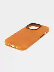 Коричневый чехол MagSafe для Apple iPhone 14 Pro кожаный BROSCORP из натуральной кожи с защитой камер