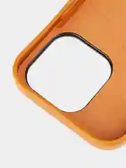 Коричневый чехол MagSafe для Apple iPhone 14 Pro кожаный BROSCORP из натуральной кожи с защитой камер