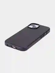 Черный чехол MagSafe для Apple iPhone 14 кожаный BROSCORP из натуральной кожи с защитой камер