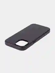 Черный чехол MagSafe для Apple iPhone 14 кожаный BROSCORP из натуральной кожи с защитой камер