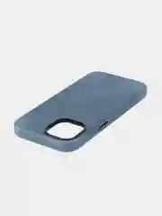 Синий чехол MagSafe для Apple iPhone 14 кожаный BROSCORP из натуральной кожи с защитой камер