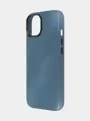 Синий чехол MagSafe для Apple iPhone 14 кожаный BROSCORP из натуральной кожи с защитой камер