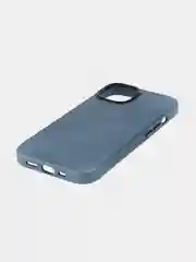 Синий чехол MagSafe для Apple iPhone 14 кожаный BROSCORP из натуральной кожи с защитой камер