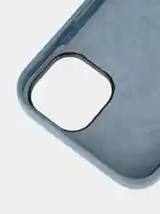 Синий чехол MagSafe для Apple iPhone 14 кожаный BROSCORP из натуральной кожи с защитой камер