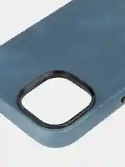 Синий чехол MagSafe для Apple iPhone 14 кожаный BROSCORP из натуральной кожи с защитой камер