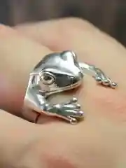 Серебряный кольцо "Лягушка" без размера
