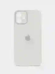 Белый силиконовый чехол для iPhone 12, со стеклянной панелью