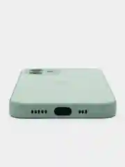 Мятный силиконовый чехол для iPhone 12, со стеклянной панелью