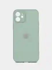 Мятный силиконовый чехол для iPhone 12, со стеклянной панелью