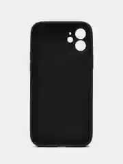 Черный силиконовый чехол для iPhone 12, со стеклянной панелью