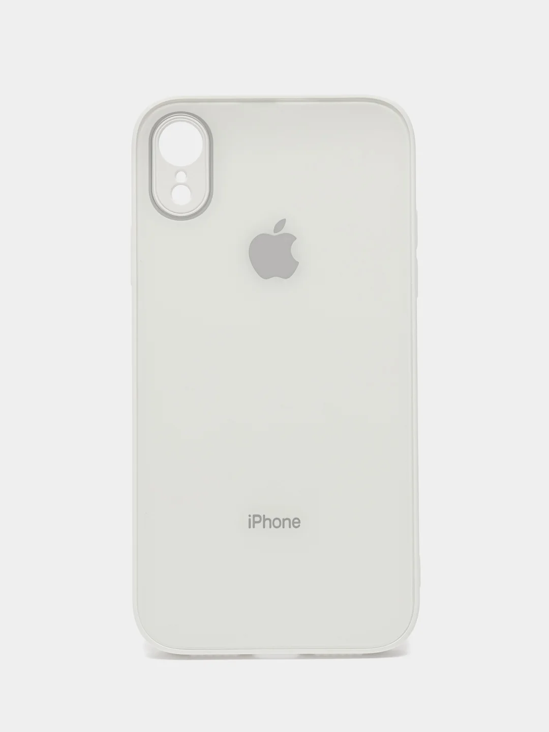 Белый чехол для iPhone XR, силиконовый, со стеклянной панелью