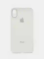 Белый чехол для iPhone XR, силиконовый, со стеклянной панелью