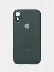 Зеленый чехол для iPhone XR, силиконовый, со стеклянной панелью