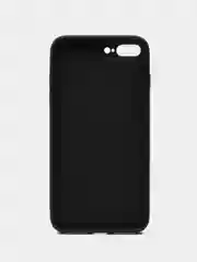 Черный чехол силиконовый со стеклянной панелью для iPhone 7 Plus / iPhone 8 Plus