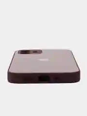 Тёмно-бордовый силиконовый чехол для iPhone 12, со стеклянной панелью
