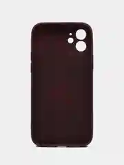 Тёмно-бордовый силиконовый чехол для iPhone 12, со стеклянной панелью