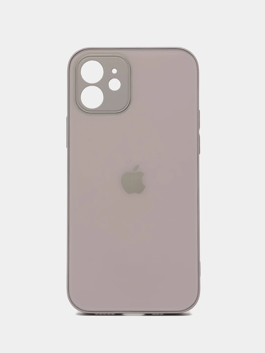 Бежевый меланж силиконовый чехол для iPhone 12, со стеклянной панелью