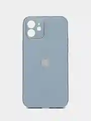 Светло-синий силиконовый чехол для iPhone 12, со стеклянной панелью