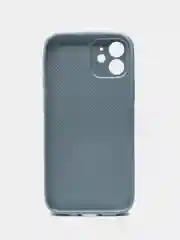 Светло-синий силиконовый чехол для iPhone 12, со стеклянной панелью