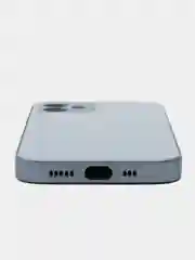 Светло-синий силиконовый чехол для iPhone 12, со стеклянной панелью