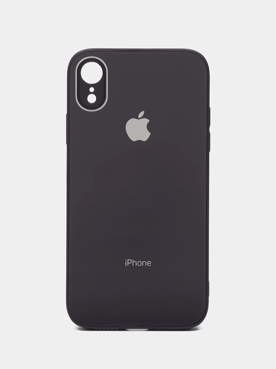 Индиго чехол для iPhone XR, силиконовый, со стеклянной панелью
