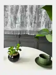 Белый тюль на кухню короткая 300x150