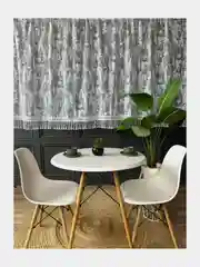 Белый тюль на кухню короткая 300x150