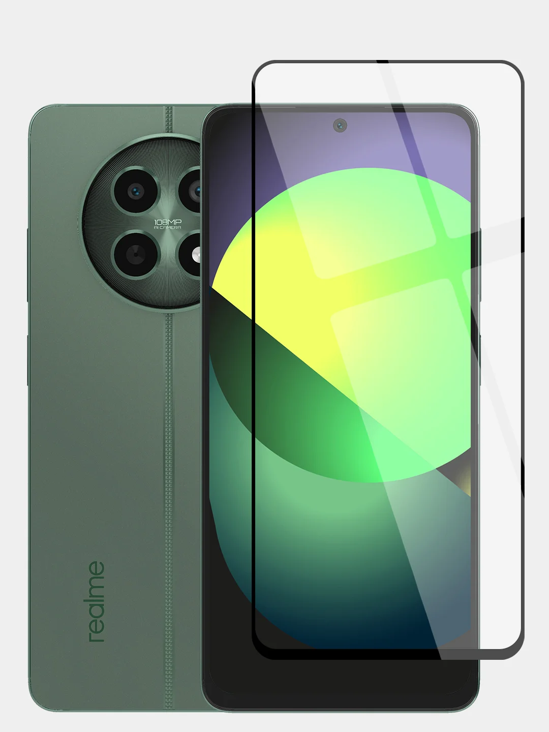 Прозрачный 1-2 шт стекло для Realme 12 5G, 12x 5G защитное BROSCORP прозрачное олеофобное с рамкой