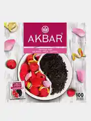 Чай черный AKBAR "Роза,Цитрус,Малина", 100 пакетиков по 1,5 г