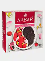 Чай черный AKBAR "Роза,Цитрус,Малина", 100 пакетиков по 1,5 г