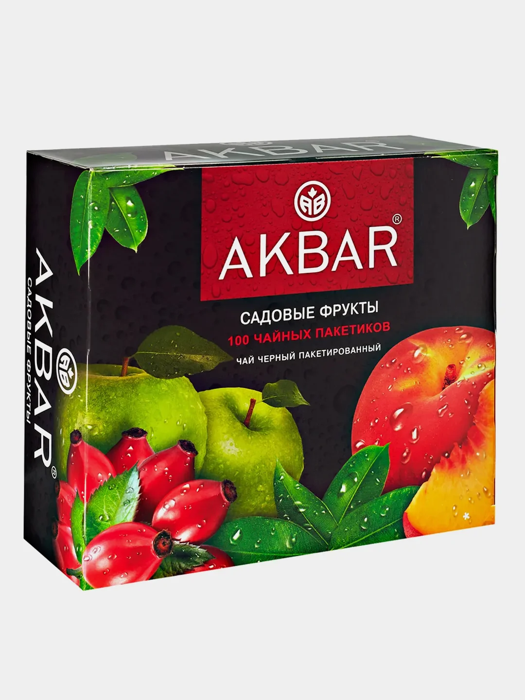Чай черный AKBAR "Садовые фрукты", 100 пакетиков по 1,5 г