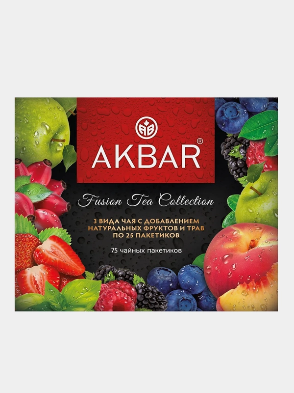 Набор чайный AKBAR фруктовый, 3 вида  по 25 пакетиков, 112,5г
