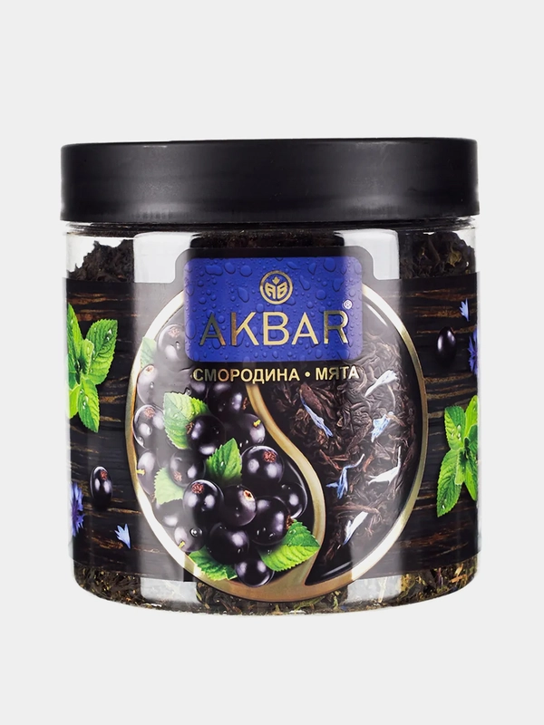 Чай черный AKBAR "Смородина и мята", крупнолистовой, 100 г