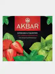 Чай черный AKBAR "Клубника и базилик", 100 пакетиков по 1,5 г