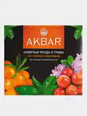 Чай черный AKBAR "Северные ягоды и травы", 100 пакетиков по 1,5 г