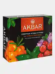 Чай черный AKBAR "Северные ягоды и травы", 100 пакетиков по 1,5 г
