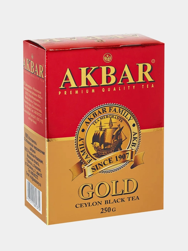 Чай черный AKBAR GOLD FBОР листовой, 250 г