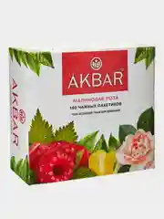 Чай зеленый AKBAR "Малиновая Роза", 100 пакетиков  по 1,5г